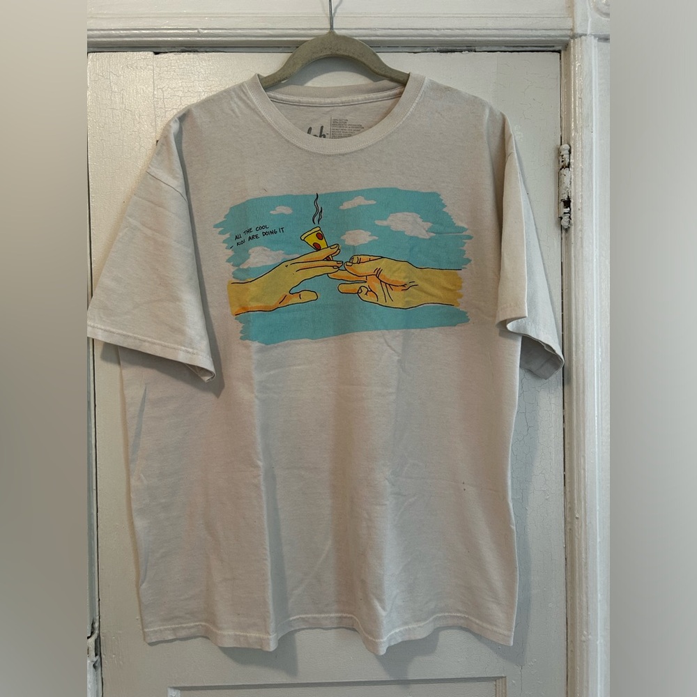 White graphic tee